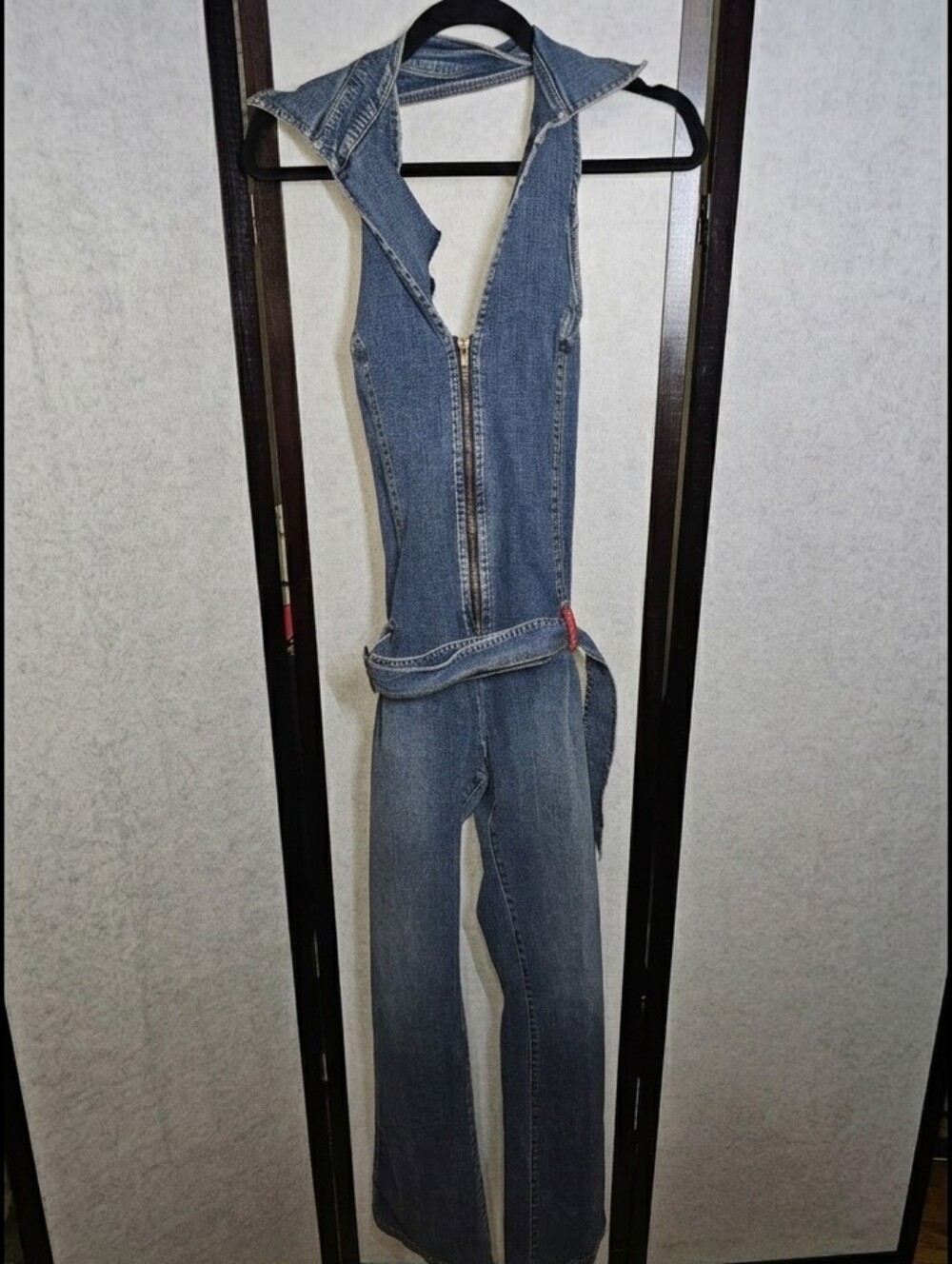 Y2K Hot Kiss Denim Flare Jumpsuit | One Owner | Purchased 2002 | Size L - Picture 5 of 5